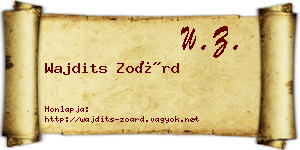 Wajdits Zoárd névjegykártya